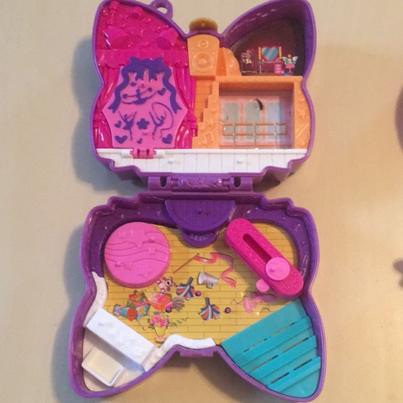 Polly pocket compact playsets (set of 3) cake slice butterfly flamingo pink - Picture 11 of 16